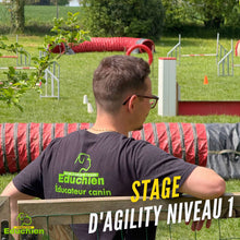 Charger l'image dans la galerie, Stage d’initiation à l’Agility au club canin Educhien – Club Canin de la Plaine de Jouars, avec apprentissage des obstacles, travail de la relation maître-chien et découverte d’un sport canin complet mêlant éducation, jeu, concentration et activité physique dans une ambiance conviviale.